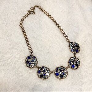 J. Crew Blue Jeweled Statement Necklace